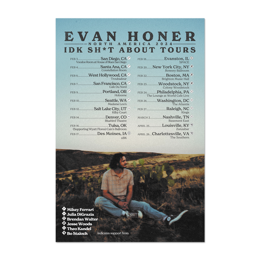 Evan Honer "2024 Tour" Poster